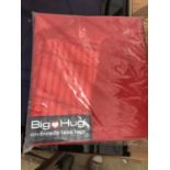 A BIG HUG 'LONDON' BEAN BAG IN RED , 140CM X 18OCM, HEAVY DUTY POLYESTER, STAIN AND WATER