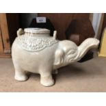 AN ORIENTAL STYLE STONEWARE ELEPHANT TEA POT