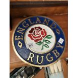 A CAST IRON ENGLAND RUGBY SIGN