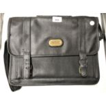 A BLACK LEATHER 'EXPRESS' BAG