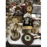 A LARGE COLLECTION OF MANTLE CLOCKS