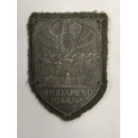 A W.W.II GERMAN 'BUDAPEST' SHIELD BADGE