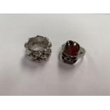 TWO LADIES SCULL RINGS