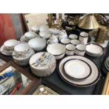 A JAPANESE EGGSHELL TEA SET AND AN ALFRED MEAKIN IRONSTONE PART DINNER SERVICE