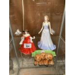 THREE CERAMIC FIGURES TO INCLUDE A BESWICK 916 FIGURE, ROYAL DOULTON 'DIAMOND' FIGURE AND AN EXAMPLE
