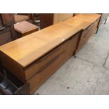 TWO LOW RETRO TEAK SIDEBOARDS