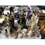 A MIXED GROUP OF ORNAMENTS, FIGURES ETC