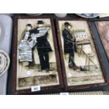 TWO VICTORIAN TILE SCENES