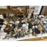 A LARGE GROUP OF ITEMS - BRASS, CERAMIC FIGURES ETC