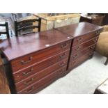 TWO MODERN MAHOGANY CHEST OF DRAWERS