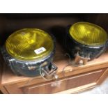 TWO VINTAGE CAR HEADLIGHTS