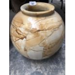 A HEAVY MARBLE VASE