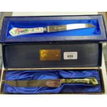 TWO BOXED KNIVES TO INCLUDE AYNSLEY AND COALPORT EXAMPLES