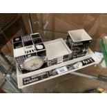 THE BEATLES DESK TIDY TO INCLUDE PEN POT, NOTE PAPER AND CLOCK