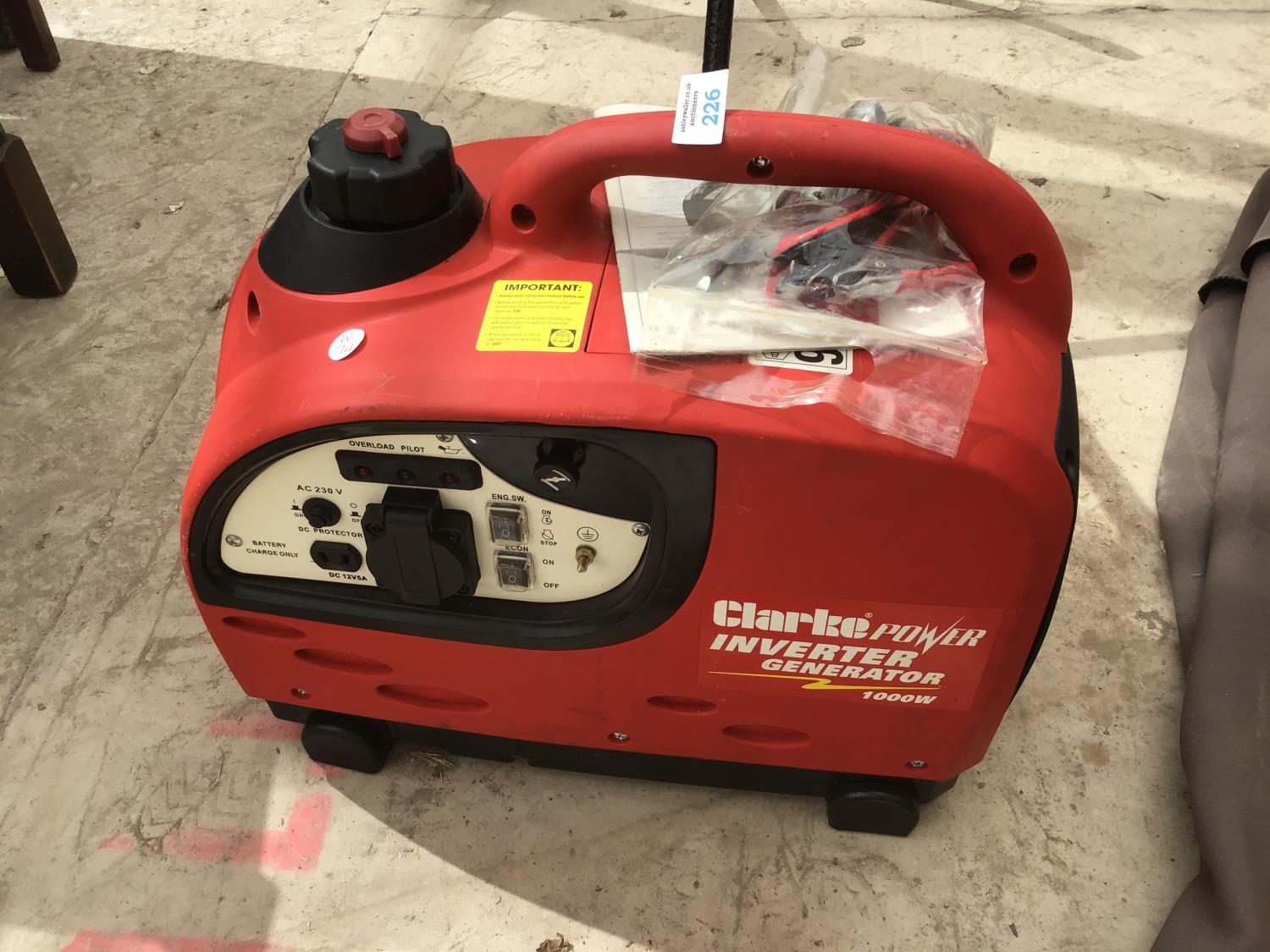 A CLARKE POWER INVERTOR GENERATOR 1000W, RECENTLY SERVICED AND IN WORKING ORDER