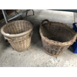 TWO WICKER BASKETS