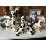 SEVEN ASSORTED STAFFORDSHIRE SPANIELS