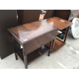 A DROP LEAF TABLE AND SIDE TABLE (2)