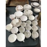 A COLLECTION OF ROYAL DOULTON 'WESTWOOD' DESIGN CUPS AND SAUCERS AND FURTHER CUPS AND SAUCERS