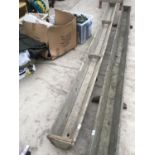 A VINTAGE WOODEN TROUGH 12FT LONG