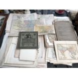 A COLLECTION OF 19TH CENTURY AND LATER LOOSE MAPS, JUNIOR ATLAS ETC