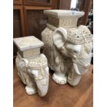 TWO LARGE ELEPHANT GARDEN SEATS