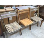 THREE VINTAGE FOLDING DECK CHAIRS