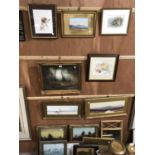 A LARGE COLLECTION OF ASSORTED FRAMED PICTURES, GILT FRAMED EXAMPLES ETC