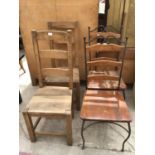 TWO PAIRS OF DINING CHAIRS