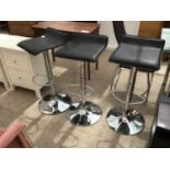 THREE MODERN BAR STOOLS