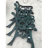 TWO PAIRS OF CAST IRON BENCH ENDS