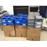 A LARGE QUANTITY OF PLASTIC STORAGE UNITS AND BOXES