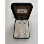 THREE SETS OF LADIES SILVER EARRINGS