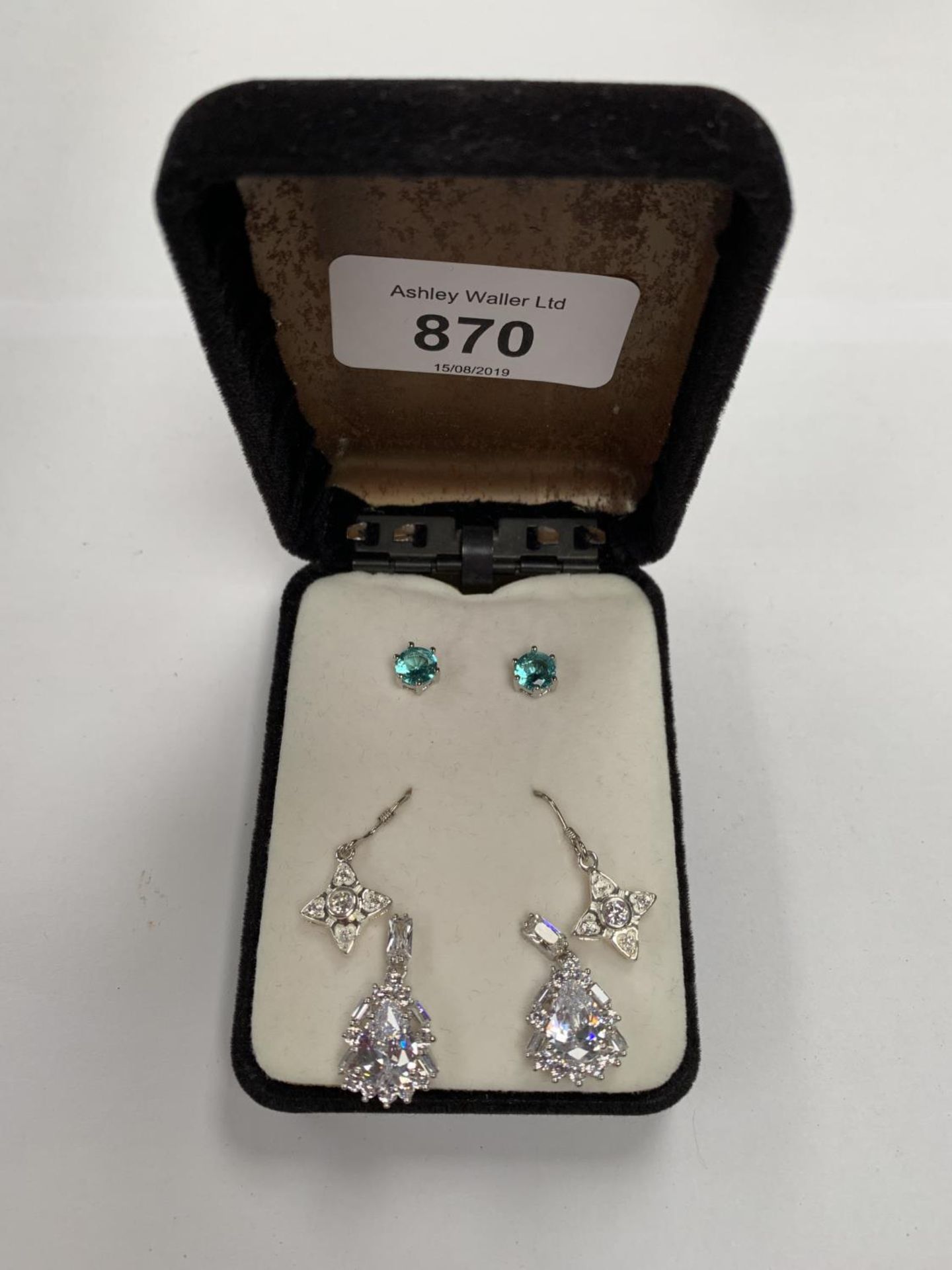 THREE SETS OF LADIES SILVER EARRINGS