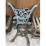 TWO PAIRS OF CAST IRON BENCH ENDS