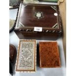 THREE WOODEN INLAID BOXES