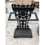 A VICTORIAN ORNATE CAST IRON HALL STAND