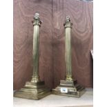 TWO BRASS LAMPS