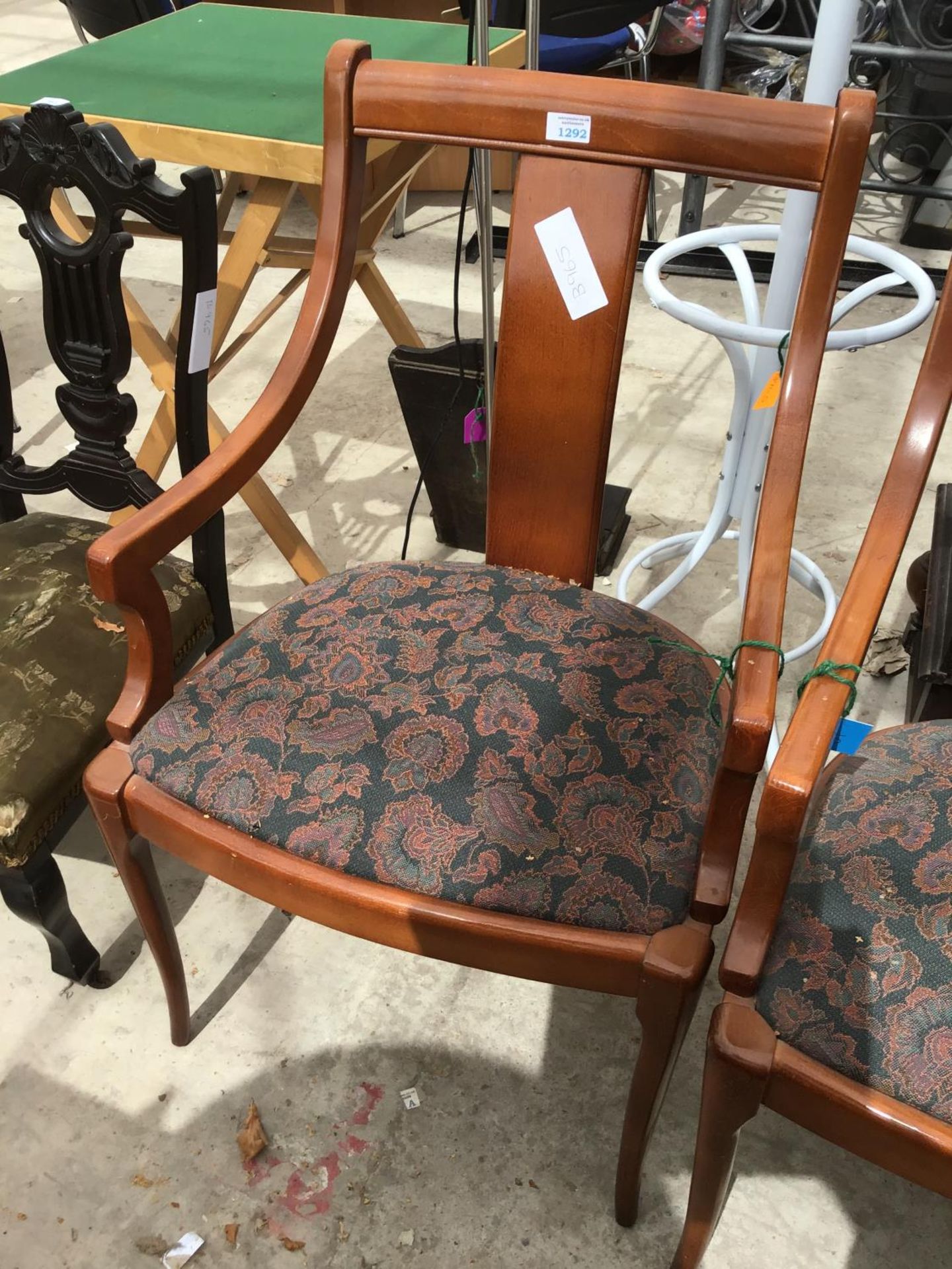 TWO YEW WOOD CARVER ARMCHAIRS - Image 2 of 2