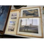 ONE LARGE PRINT BY BARRIE F.A. CLARKE , A FURTHER TWO FRAMED PICTURES OF FIGHTER PLANES AND OTHER