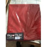 A BIG HUG 'LONDON' BEAN BAG IN RED , 140CM X 18OCM, HEAVY DUTY POLYESTER, STAIN AND WATER