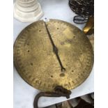 A VINTAGE BRASS SALTER SCALE