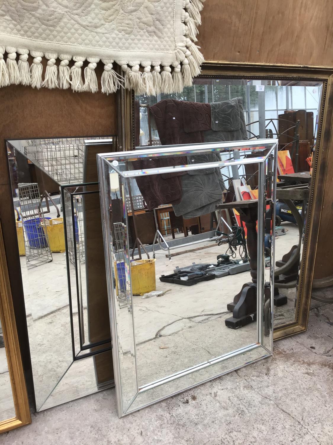 THREE LARGE MODERN MIRRORS