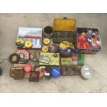 A COLLECTION OF VARIOUS VINTAGE TINS ETC