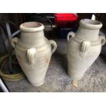 TWO LARGE STONE VASES