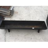 A VINTAGE CAST IRON TROUGH/PLANTER 122CM X 28CM