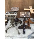 FOUR WOODEN TABLE BASES