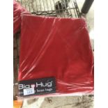 A BIG HUG 'LONDON' BEAN BAG IN RED , 140CM X 18OCM, HEAVY DUTY POLYESTER, STAIN AND WATER