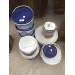 VARIOUS TUBS OF ADHESIVE, DECKING STAIN, ANT POWDER ETC