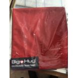 A BIG HUG 'LONDON' BEAN BAG IN RED , 140CM X 18OCM, HEAVY DUTY POLYESTER, STAIN AND WATER